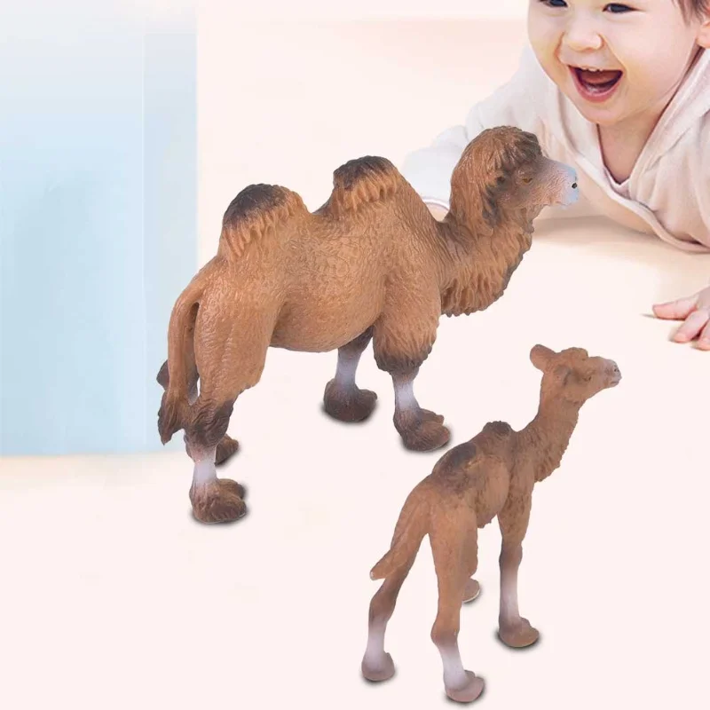 2pcs Miniature Camel Figurine Animal Model Home Decor Kid Children Educational Toys