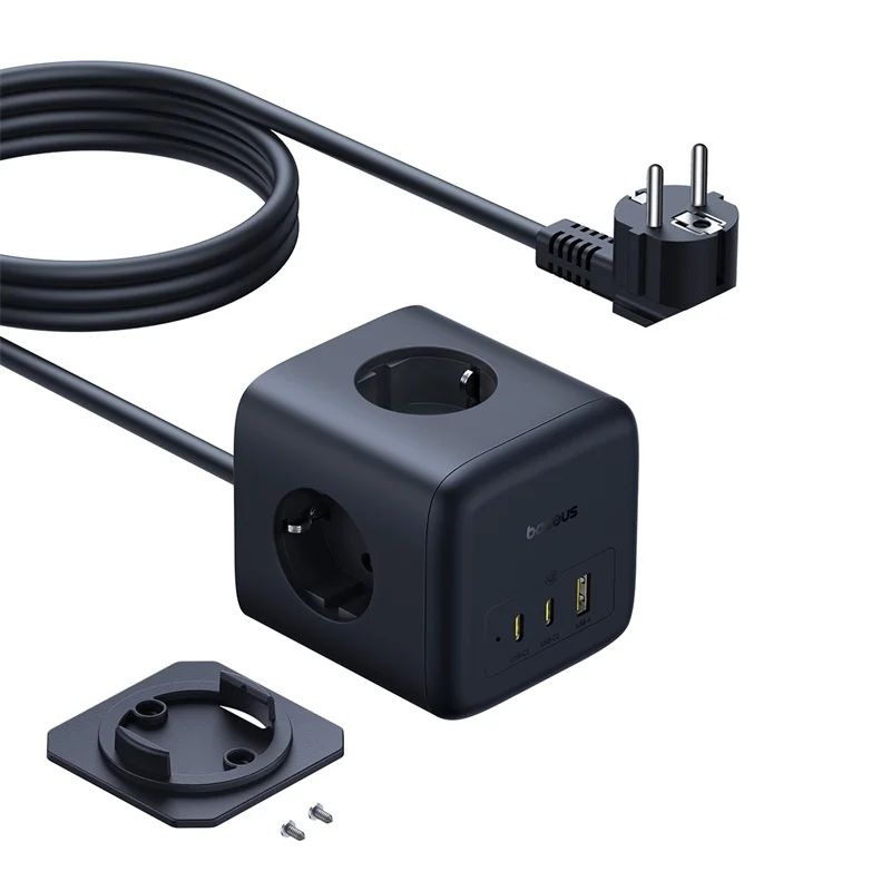 Baseus 67W GaN-oplader Snelle stekkerdoos USB-C Snel opladen 3AC-uitgang 6-in-1 desktopstation voor laptop iPhone Samsung Xiaomi