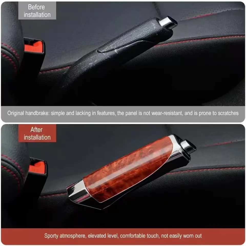 Universal Car Handbrake Grips Hand Brake Cover Protection Cover Carbon Fiber Parking Brake Decoration Shelnterior Accessories image 3