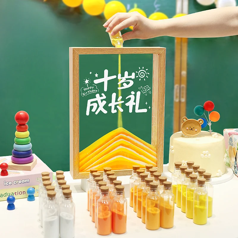 0歳の成長セレモニー装飾シーンアレンジメント流砂絵画額縁クラス誕生日ディスプレイ小道具