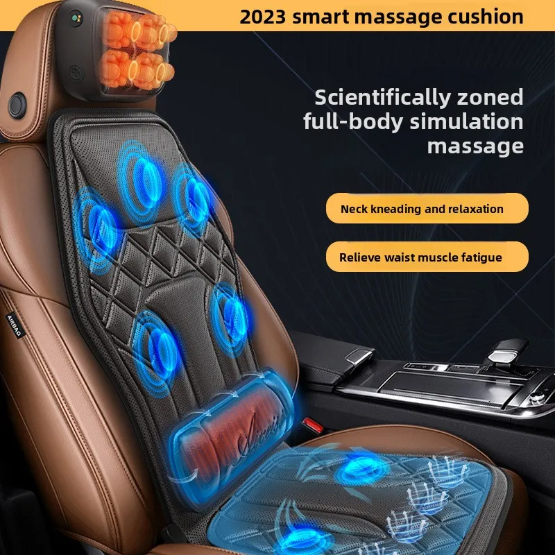 Neck Back Massager Full Body Multifunction Heating Vibration Ventilation Cushion Seat Office Shoulder Neck Full Body Massager