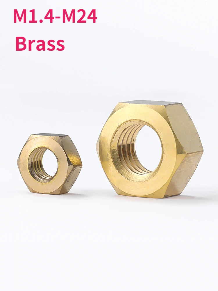 M1.4 M1.6 M2 M2.5 M3 M4 M5 M6 M8 M10 M12 M14 M16 M18 M20 M22 M24 Brass Nut Copper Hexagonal Nuts Brass Hex Nuts