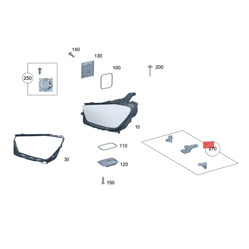 1Pair Front Headlight Bracket Repair Kits For Mercedes-Benz GLE Class W167 2020-2021 350 GLE450 A1678206901 A1678207001