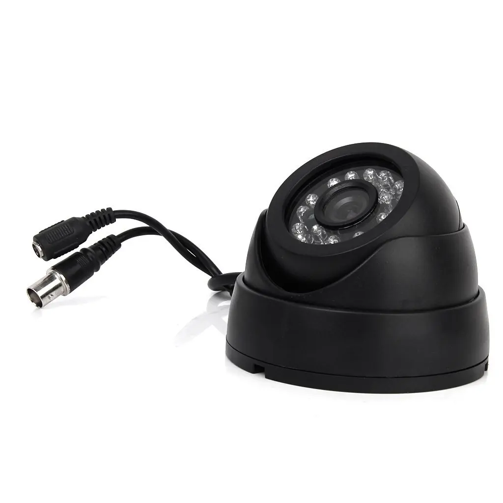 Cámara de vigilancia PAL para interiores, dispositivo de seguridad CCTV, color negro, 1/3 ", CMOS 700TVL, 24 LED, corte IR, 3,6mm