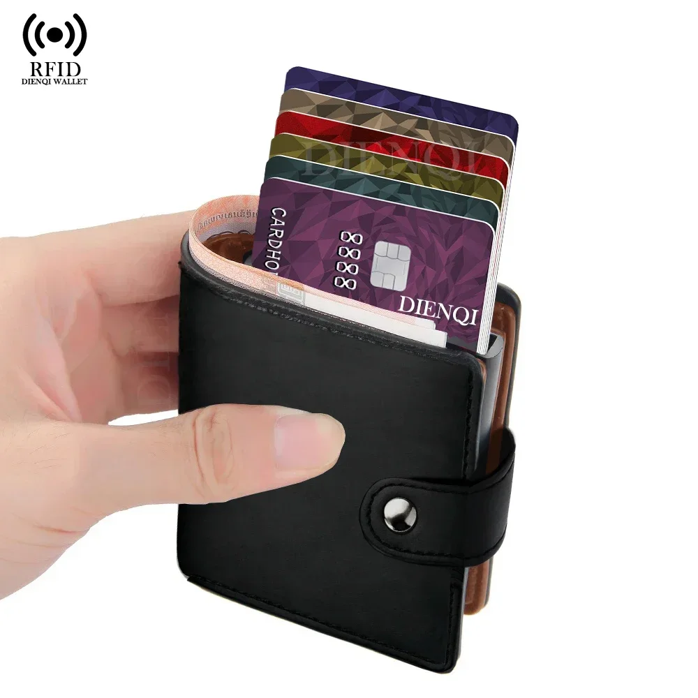 Rfid Small Men Wallets Luxury Brand Credit Card Holder Money Bags Pop Up Bank Cardholder Wallet Wallet for Men Cartera Hombre