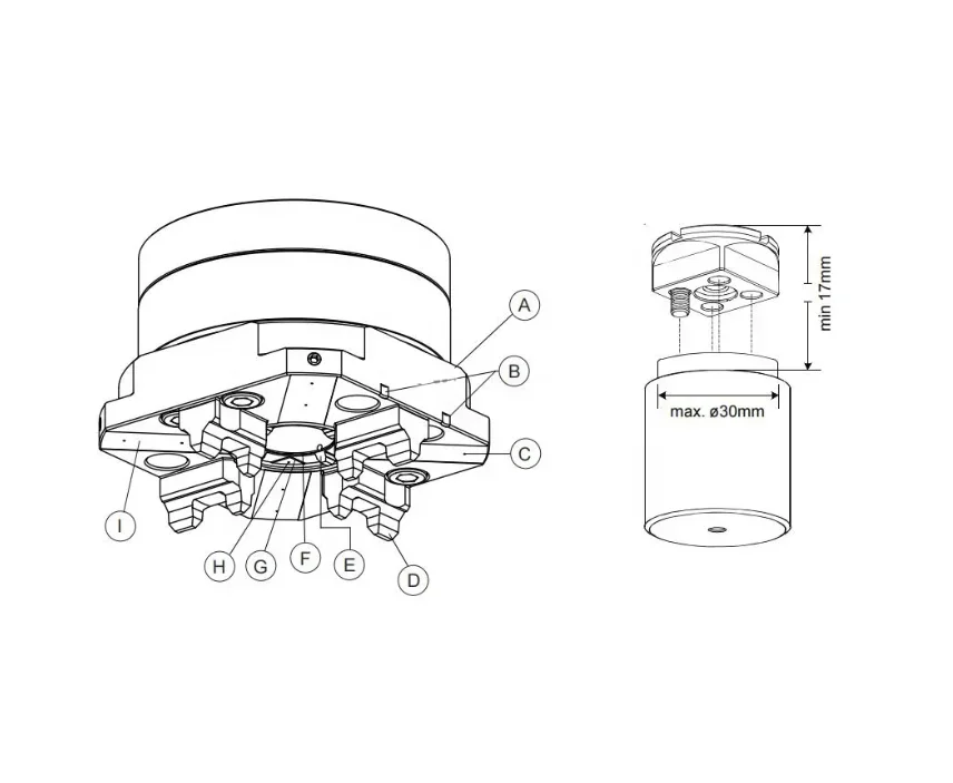 compatible with EROWA ER-020025 compact ITS pneumatic Chuck HE-C06957