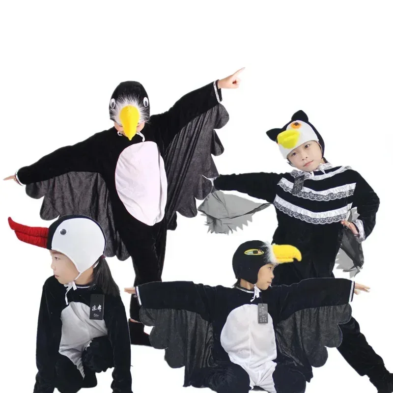 

asdh8@Kids Adults Animal Bird Oriole Parrot Swallow Eagle Woodpecker Cosplay Fancy Dress Jumpsuit Costume Gifts Set HalloweenC
