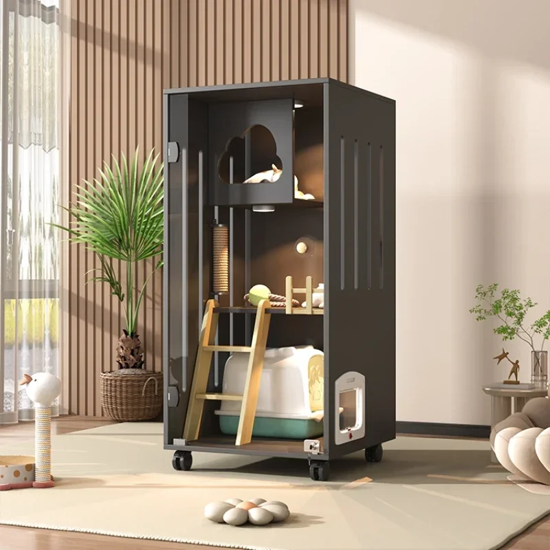 

Solid Wood Cat Villa Cat Cage Household Indoor Super Large Free Space Cat House Nest House Cabinet Villa