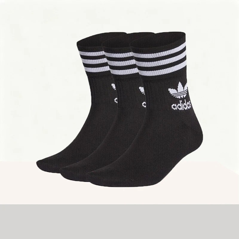 Calcetines Deportivos y Casuales Adidas, Versátiles, hasta la Rodilla, Color Negro, Unisex, Paquete de 3, GD3576