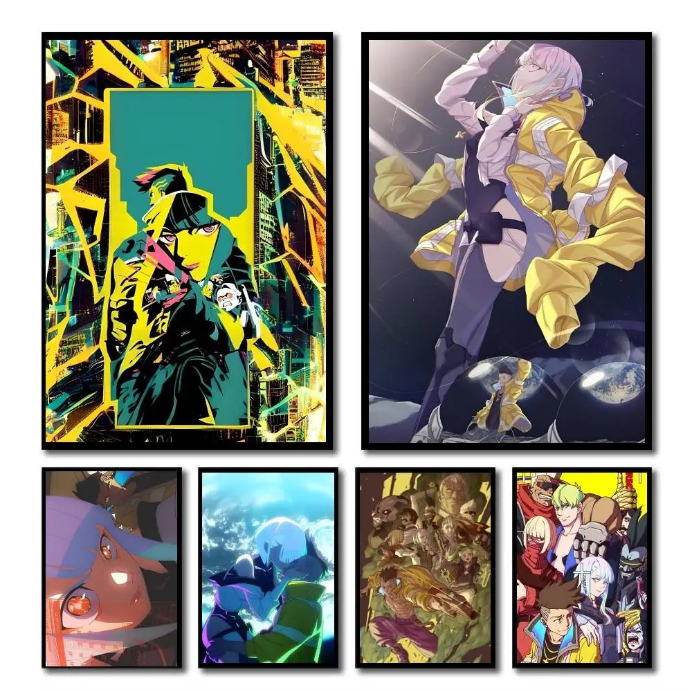 Anime C-CyberpunkS Cartoon E-Edgerunners Posters HD Print Vintage Wall Art Decor for Home Study Room