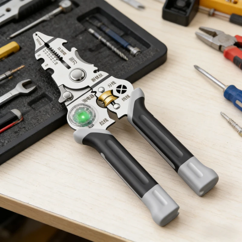 

Многофункциональные плоскогубцы электрика для зачистки проводов, серые, из нержавеющей стали, с тонкими губками, для электромерных работ