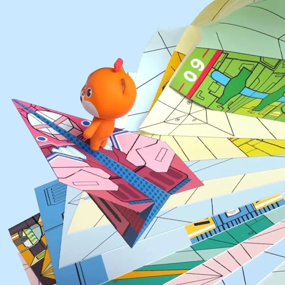 مجموعة الورق الملونة المصنوعة يدويًا من مونتيسوري طائرة قابلة للطي اوريغامي مجموعة فن التعلم ثلاثية الأبعاد ورق متعدد الاستخدامات