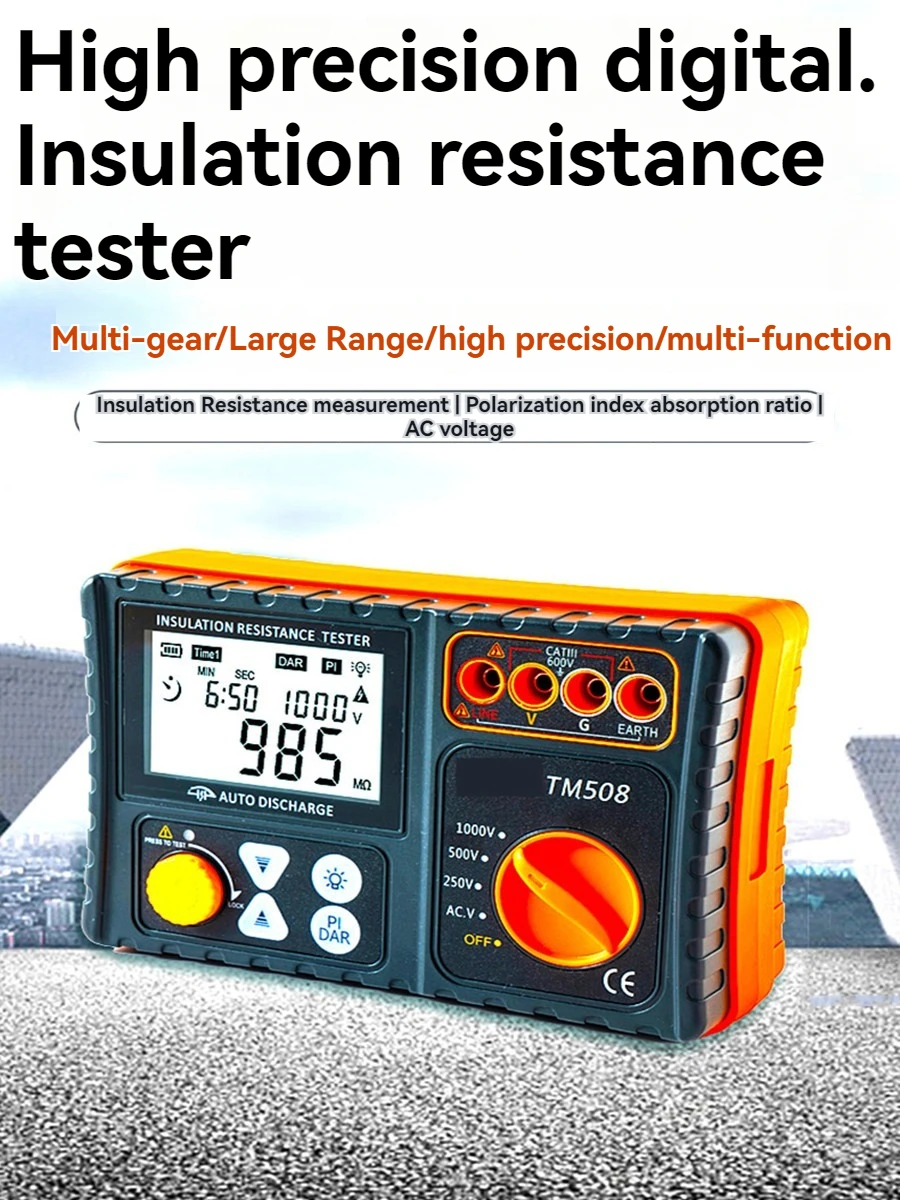 TM508 High Precision Digital Insulation Resistance Tester Digital Megohmmeter Digital Ammeter