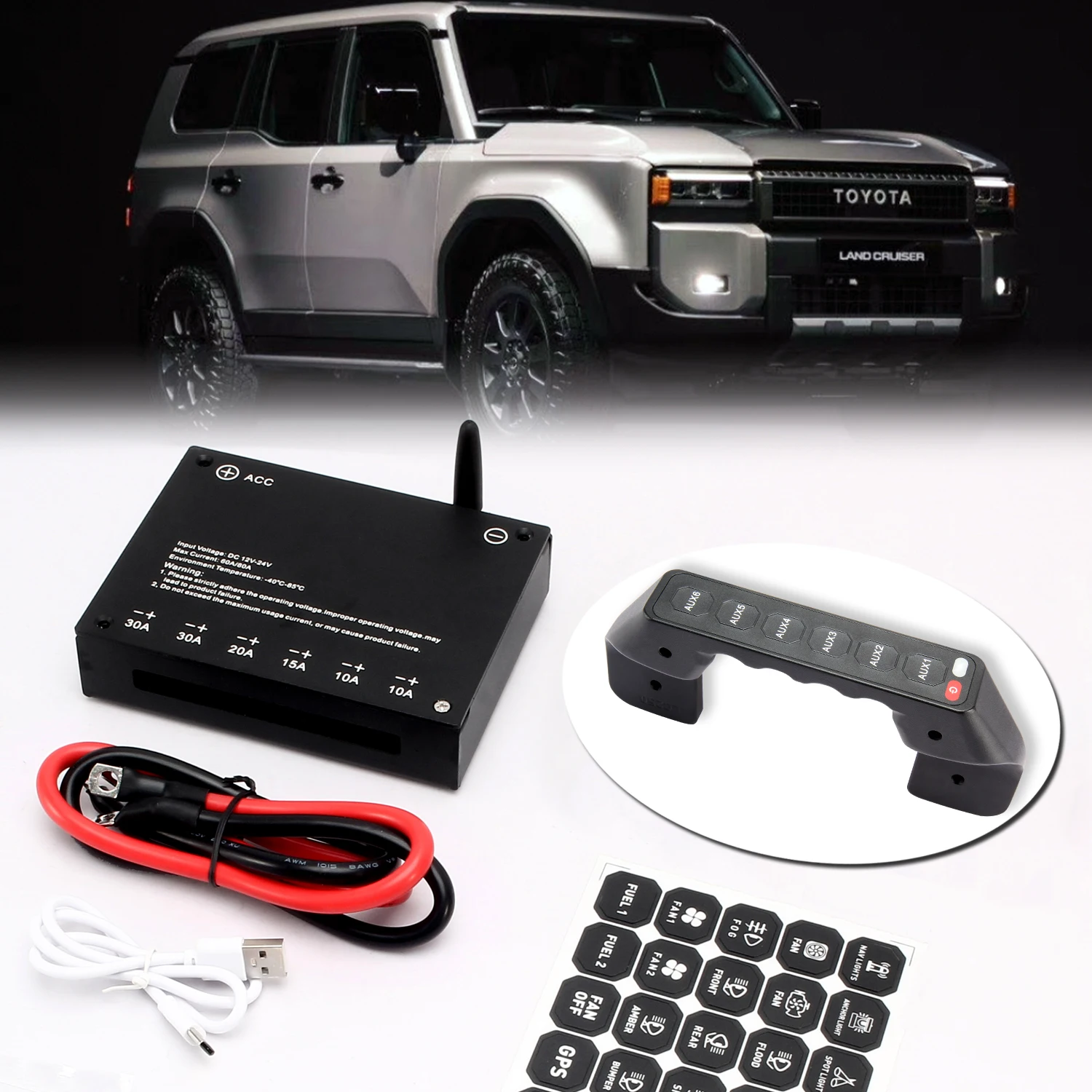 new Exclusive For Car One-piece CNC Molding Multi-function Dedicated Switch Panel For Toyota Prado LC250 / Lexus GX550