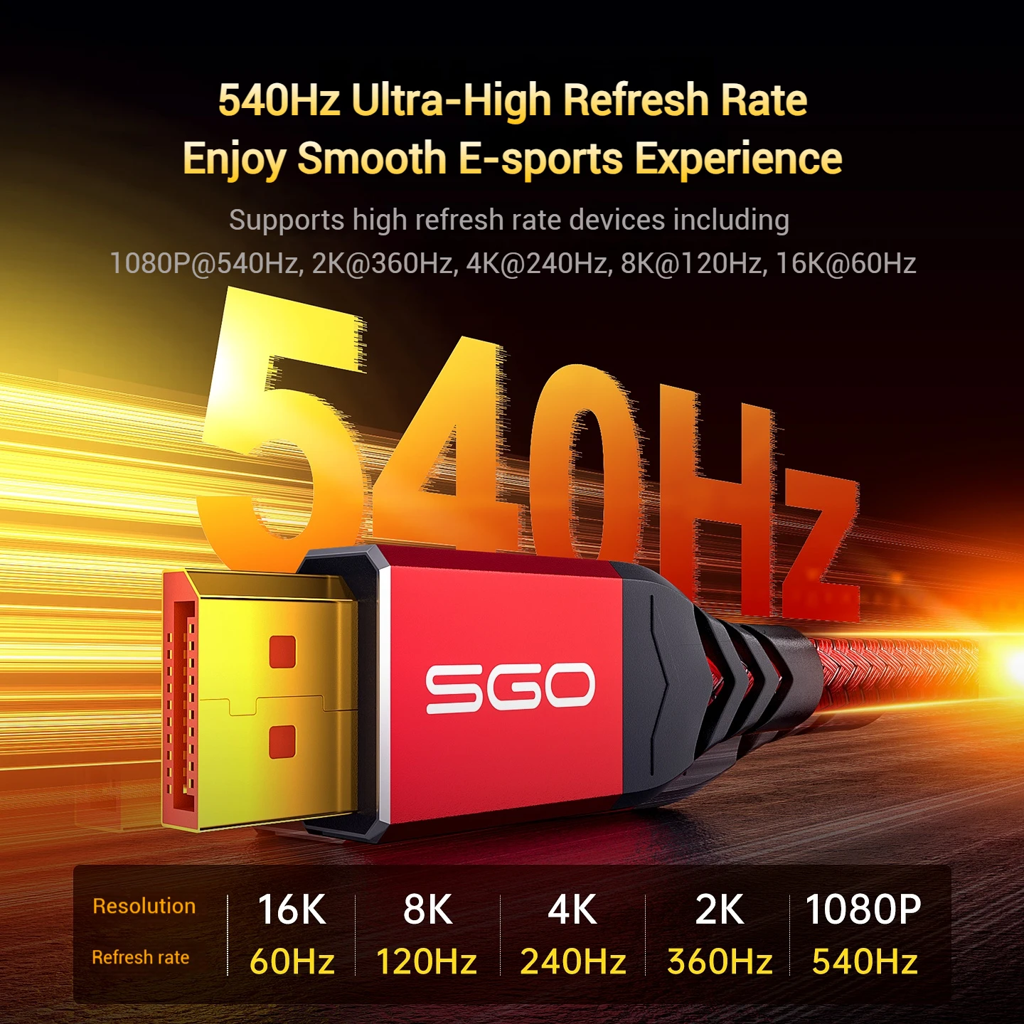 80Gbps DisplayPort Cable 2.1 DP 2.1 Cable 16K DP80 HDR DSC Display Port Cord VESA Certified 16K@60Hz Braided Display Port Cable