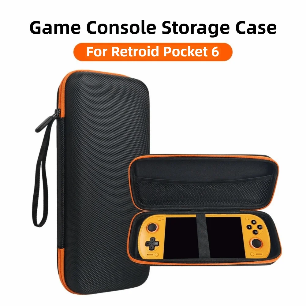 Anti-Scratch Carrying Storage Bag Splash Proof Mesh Pocket Handheld Game Console Pouch with Lanyard for Retroid Pocket 6