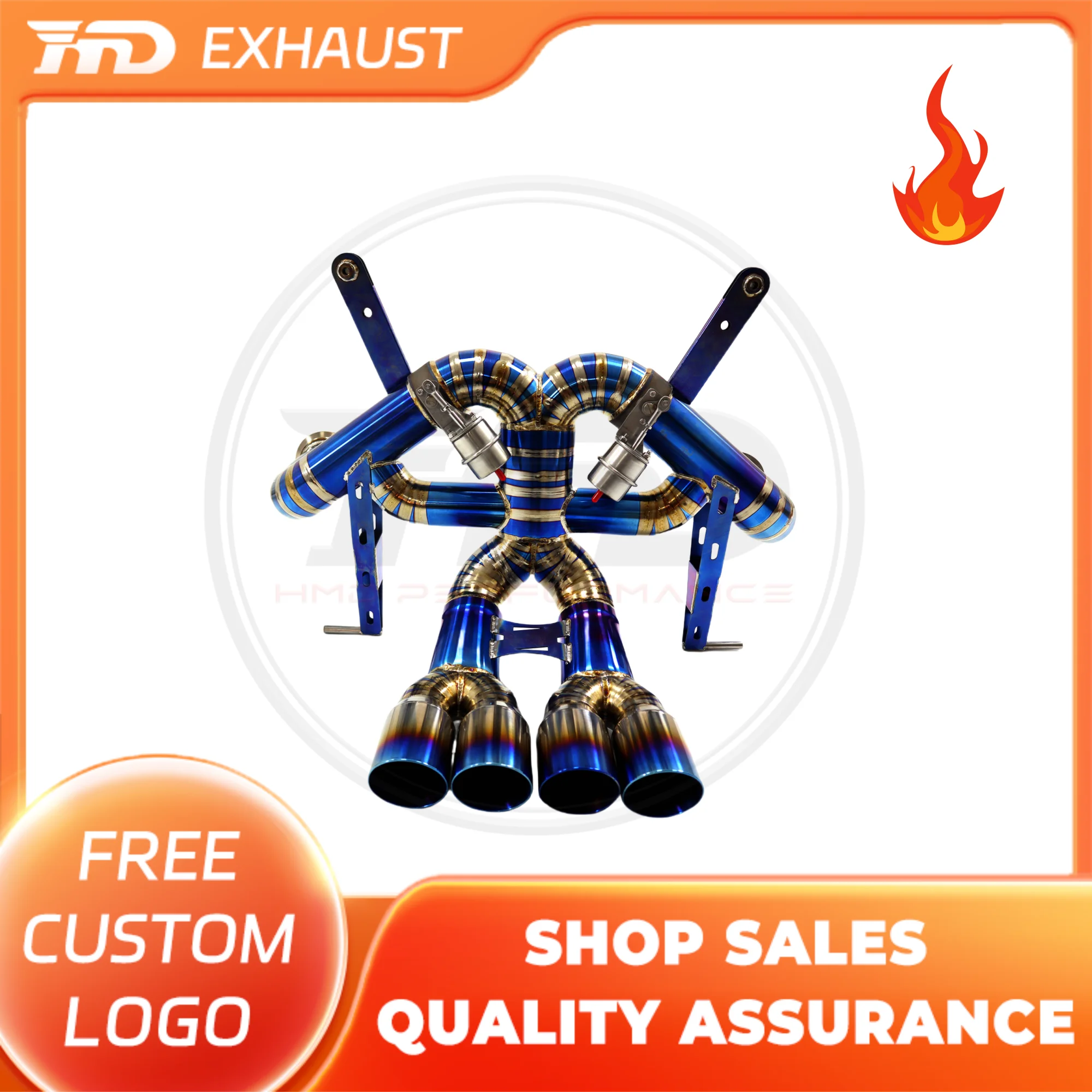 

HMD Hot sale Titanium Exhaust System Performance Catback exhuast for Lamborghini Aventador LP700-4 6.5 V12 with valves
