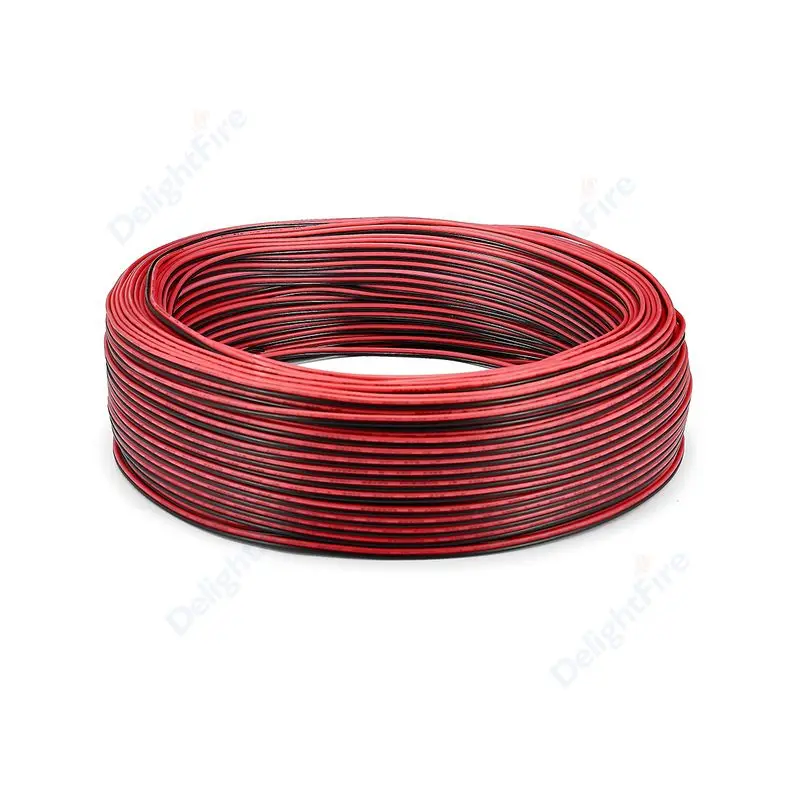 2 PIN Elektrische Draad 22AWG Vertind Koper PVC Geïsoleerde Rood Zwart Kabel Voor Enkele Kleur LED Strip Licht Uitbreiding Netsnoer