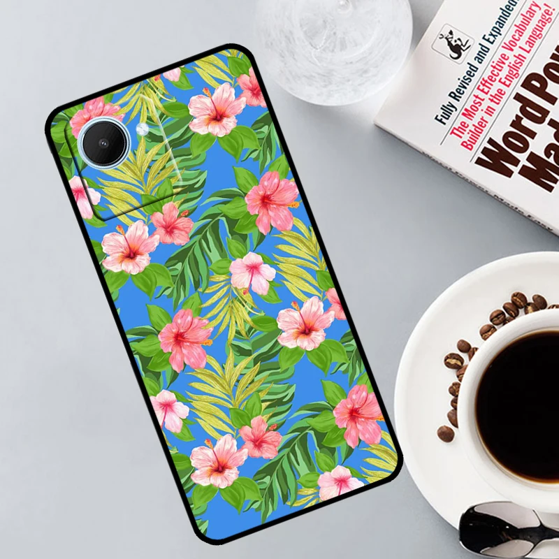 Hibiscus Flowers Floral Hybrid For Realme GT Neo 5 3 2T 3T 9 10 11 Pro Plus C11 C15 C25 C21Y C30 C31 C33 C35 C53 C55 Case