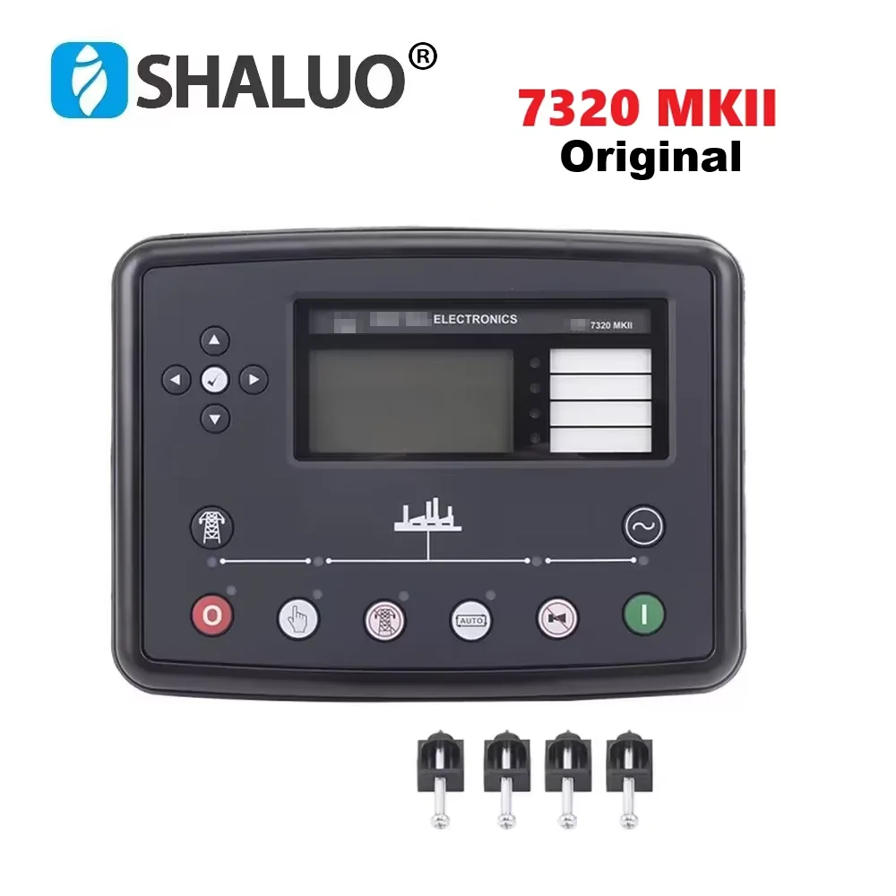 Novo Controlador de Gerador Original UK 7310 7320 MKII com Partida Automática, Módulo de Controle de Falha de Rede Elétrica e Display LCD