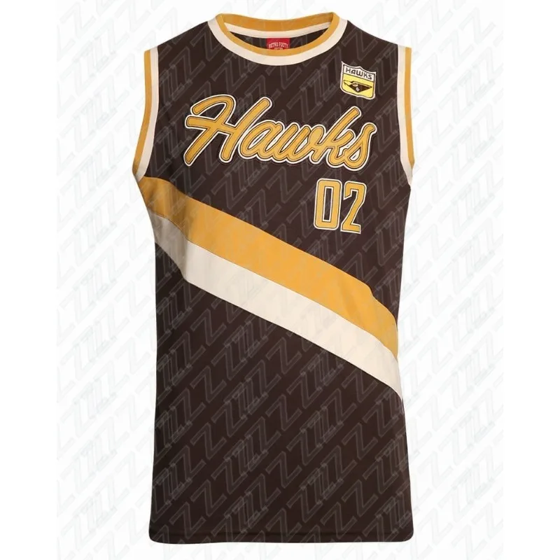 Hawthorne Hawks, Youth Training Vest, Sports and Fitness Vest, Sleeveless Australian Football Jersey, Replica Team Uniform