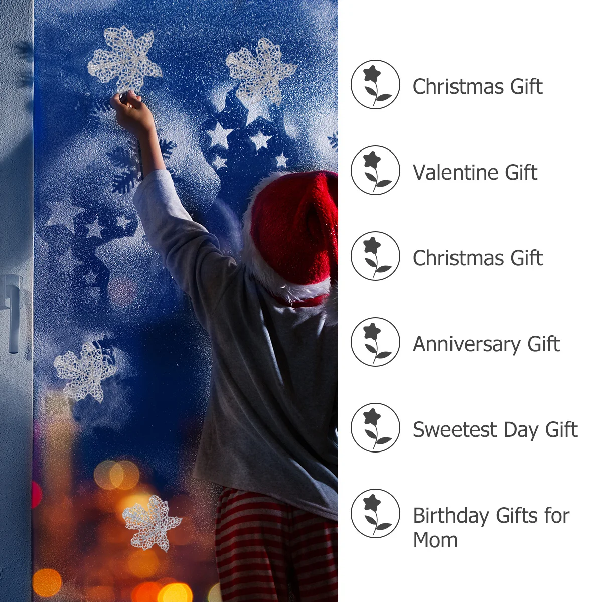 

5Pcs Christmas Vivid Leaves Decorative Ornaments Shining Flash Powder for Holiday Party Wedding Accessories Artificial Leaves