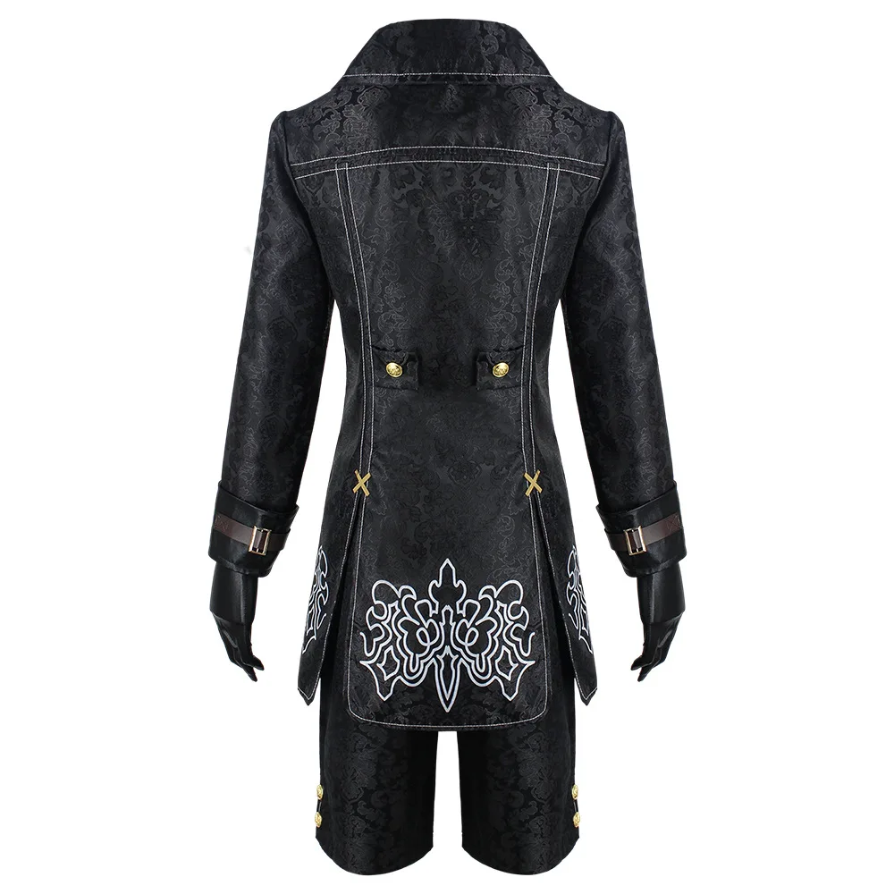 Gothic Black White Dress Full Set Futuristic Sci-Fi Style Stage Performance Cosplay Costume for Party Carnival view 6