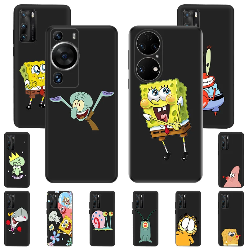 

Soft Silicone Phone Case For Huawei P30 Pro P20 P40 Lite P Smart Z Moto G31 G30 G200 One Fusion Cute SpongeBobes Protect Cover