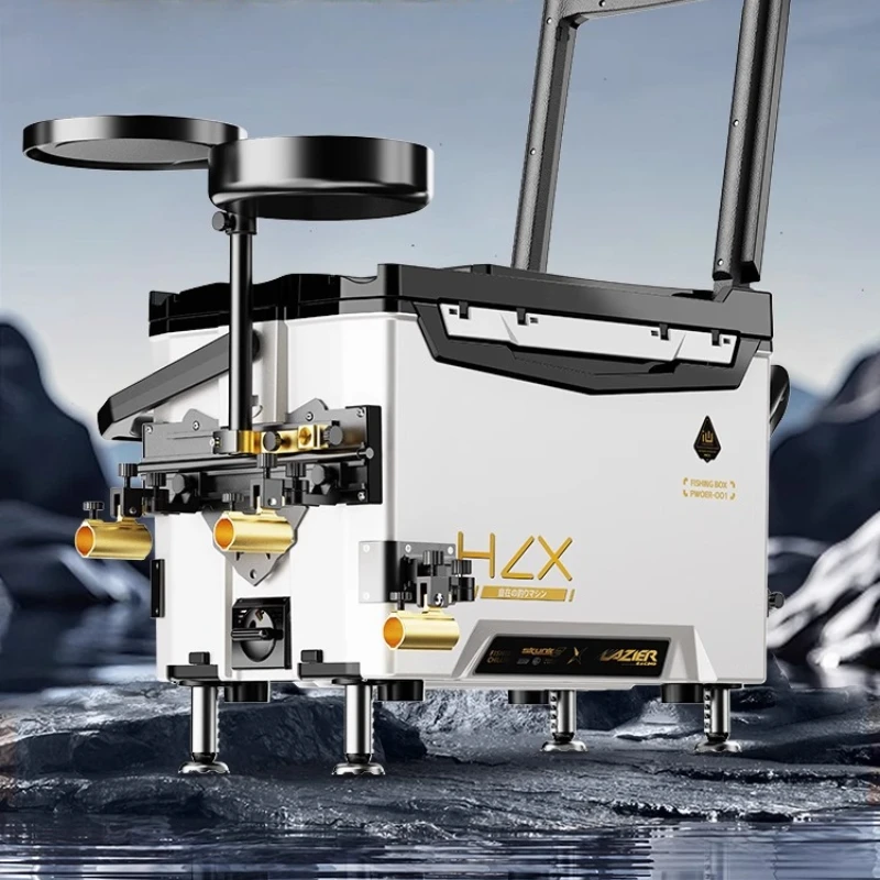 

Ящик для рыболовного сиденья с двойной направляющей, полная портативная система хранения снастей, многофункциональное рыболовное снаряжение с легким Livewell