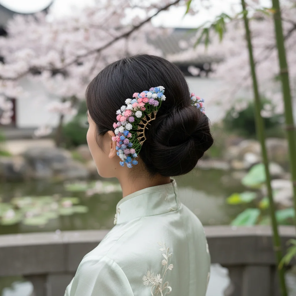 

Simulated Star Flower Hair Clip New Chinese Style Wedding Hair Accessoreis Classic Cheongsam Decor Hairpin Festival Photography