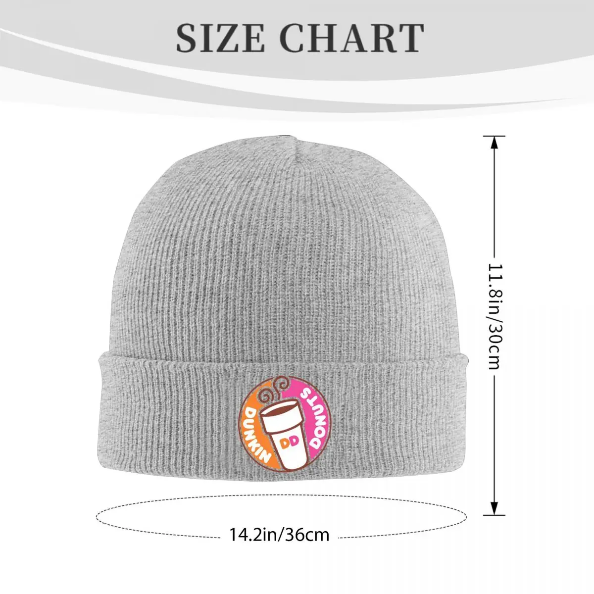 Dunkin Donuts Logo  Warm Knitted Cap Hip Hop Bonnet Hat Autumn Winter Outdoor Beanies Hats for Men Women Adult view 3