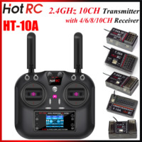 HotRC HT-10A 10CH Transmitter Remote Control F-08A F-06A F-10A 6CH 8CH Receiver for RC Airplane Drone Quadcopter HT-8A Model
