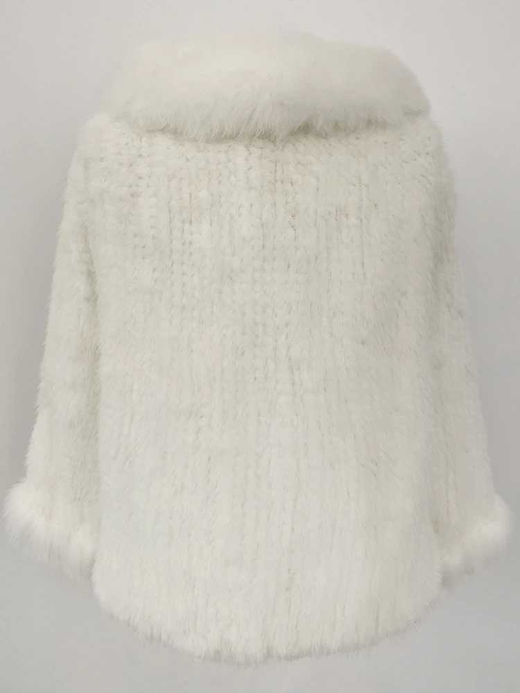 2025 femmes Cape écharpe naturel fourrure de renard Cape automne hiver châle mode tricoté véritable vison fourrure veste réel vison fourrure manteau