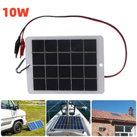 1pcs 10W 5V Outdoor Portable Solar Panel With Clip For 3.7-5V Battery Charging Polycrystalline Solar Panel 160x120mm