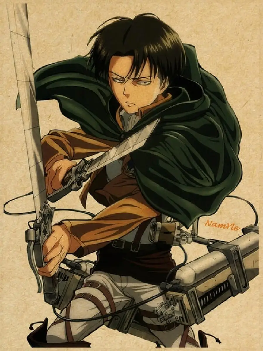 Attack on Titan Levi Ackerman Anime Canvas Wall Art  Poster Print for Home  Living Room Decor