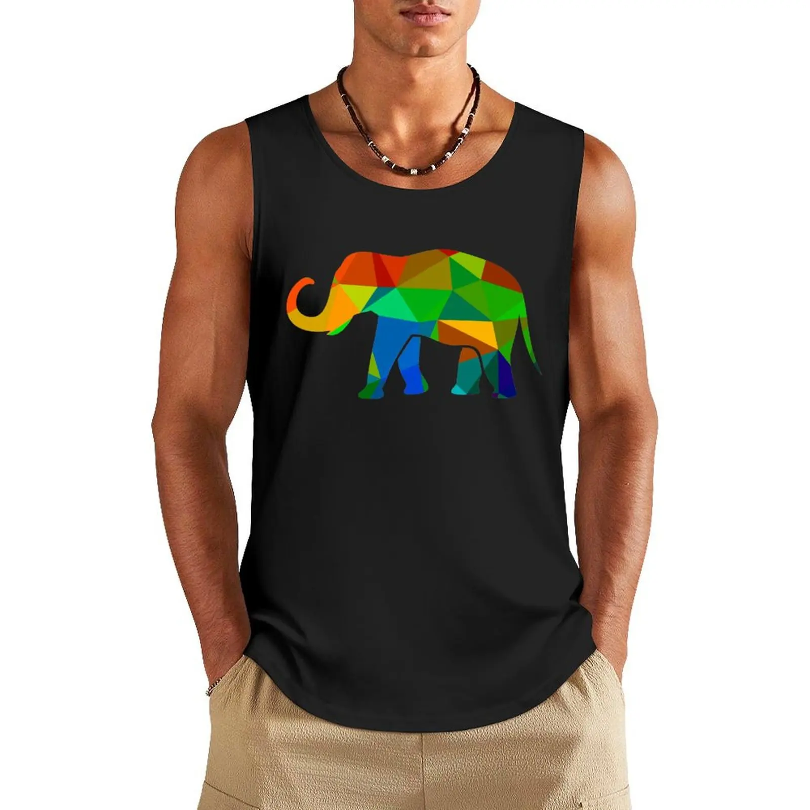 

elephant Tank Top Gym t-shirt man singlets for men t-shirt for man