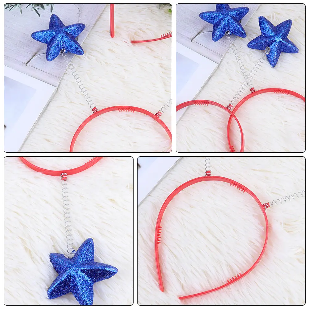 

8Pcs Star Glitter Hairbands Pentagram Sequined Headdress for Girls Shiny Headband Party Prom Birthday Photo Prop Accessory