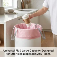 Pink Drawstring Trash Bags, Thickened Leakproof Tear Resistant Easy Tie Odor Resistant for Kitchen Bathroom Office Daily Home Use Households Busy Families Small Trash Can Liners Household Cleaning Garbage Bags 7