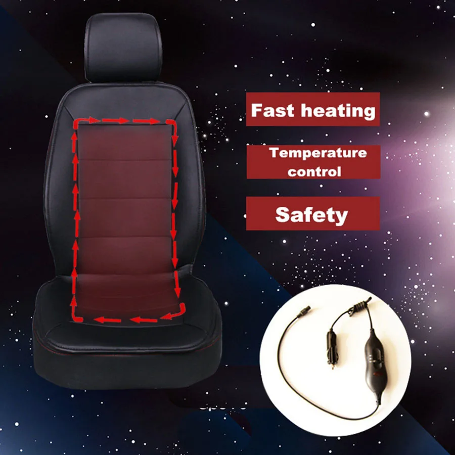 

1Pcs PU Leather car heated seats Winter Universal 12V car seat heater heating cushion Accessories