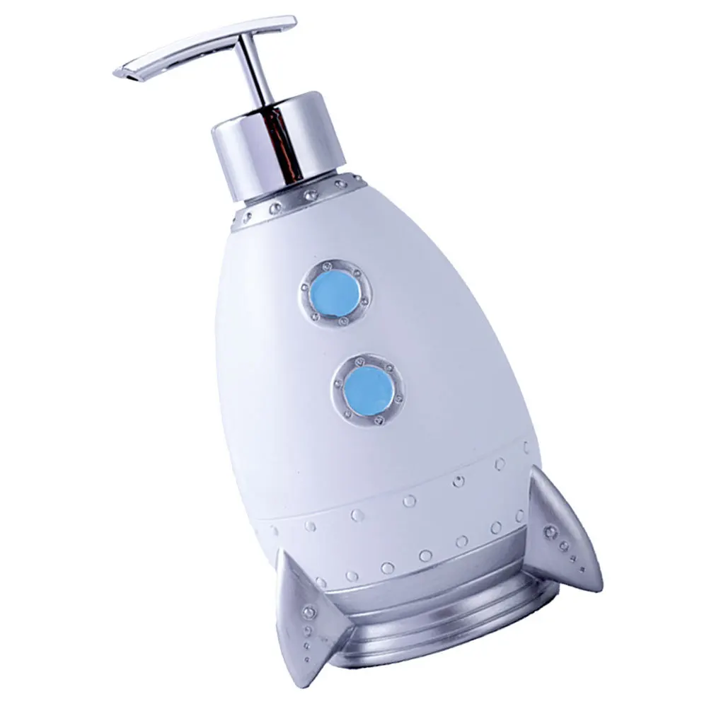 Rocket Shape Shampoo Bottle Refillable 500Ml Modern Bathroom Dispenser for Shower Gel Lotion Liquid Soap Pump Container