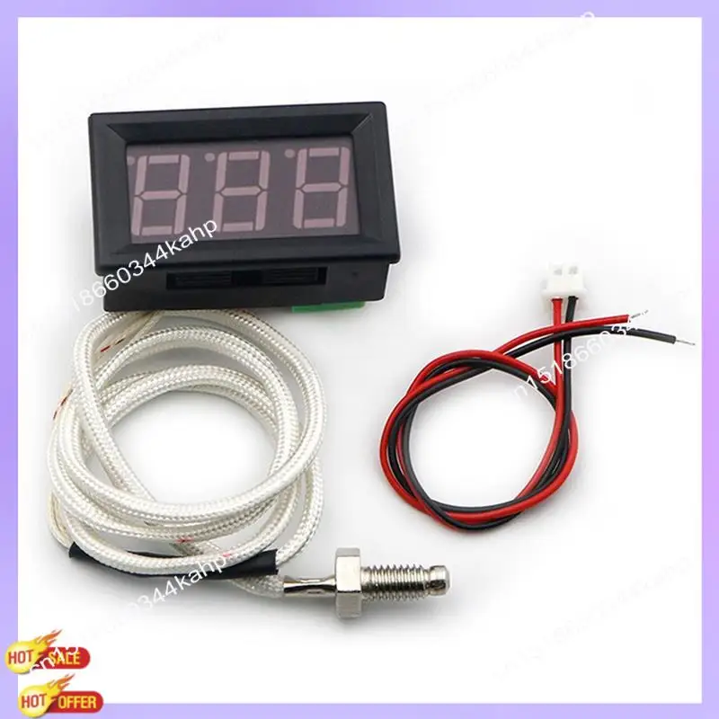 CLCU Industrial High Temperature K-Type M6 Thermocouple Thermometer DC12V -30-800℃ Digital Temperature Meter Tester Durable Gree