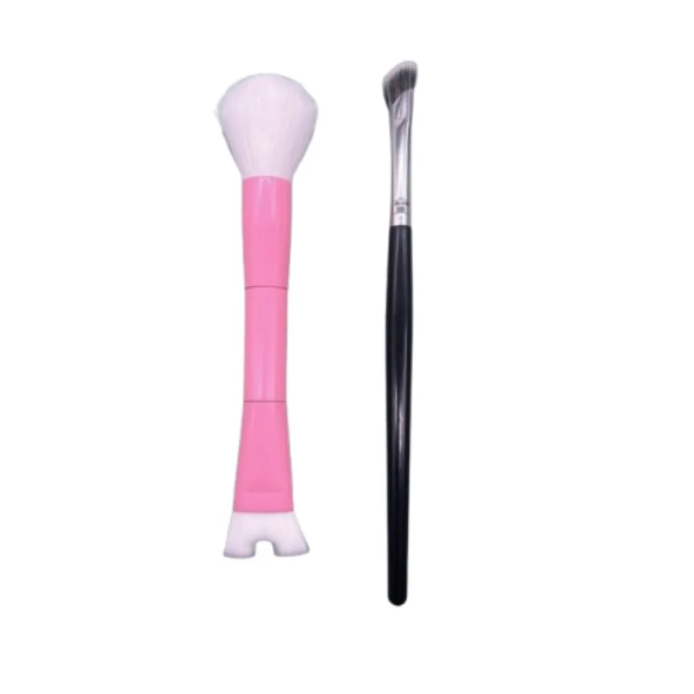 2Pcs Double Head Nose Contour Brush Set 2-in-1 Angled Tilt Nose Shadow Brush Soft Nose Sculpting Eyeshadow Powder Brush Student