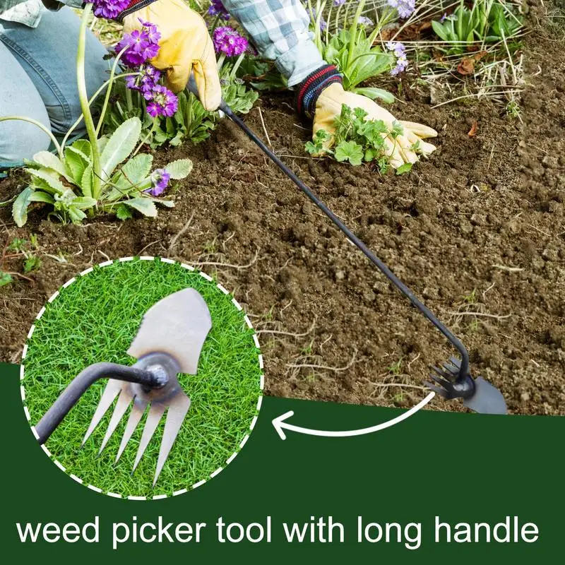 Uprooting Weeding Tool Manganese Steel 5 Teeth Weeds Removal Garden Hoe Manganese Steel Manual Garden Weeder Tool For Garden