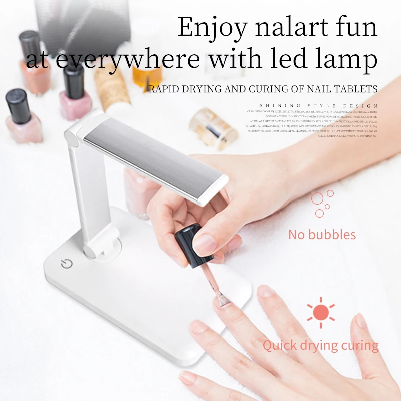 Wireless Foldable UV LED Nail Curing Lamp, 20W High Efficiency Fast Drying Lamp for Gel Polish Manicure Tools