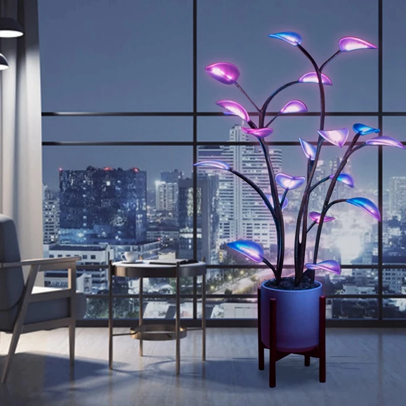 

Magical Glowing Potted Plant Indoor Plant LED 3 Color-Changing Artificial Plants Bonsai Light Artificial (Without Pot) Durable