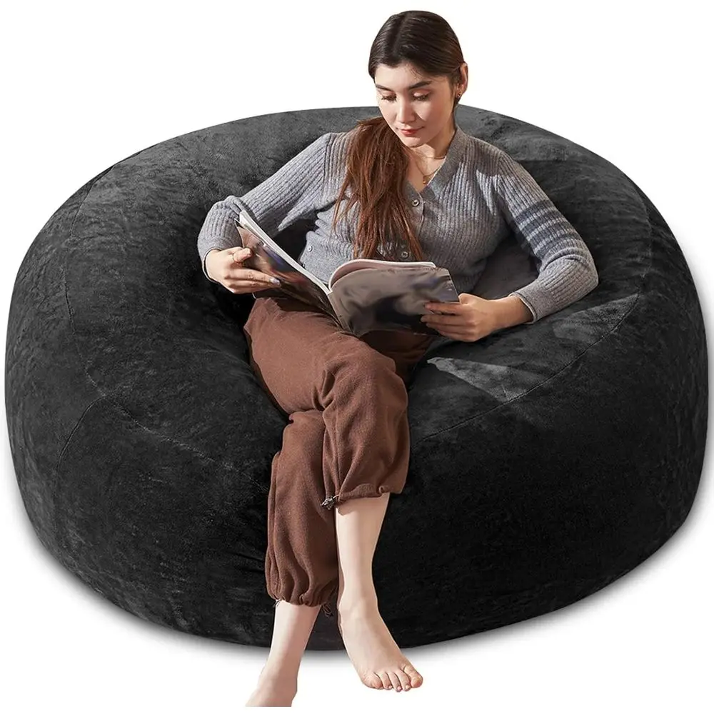 

Large Memory Foam Bean Bag Chair for Adults and Teens, Soft Sofa with Removable Cover, Ideal for Living Room, Bedroom, or Dorm (