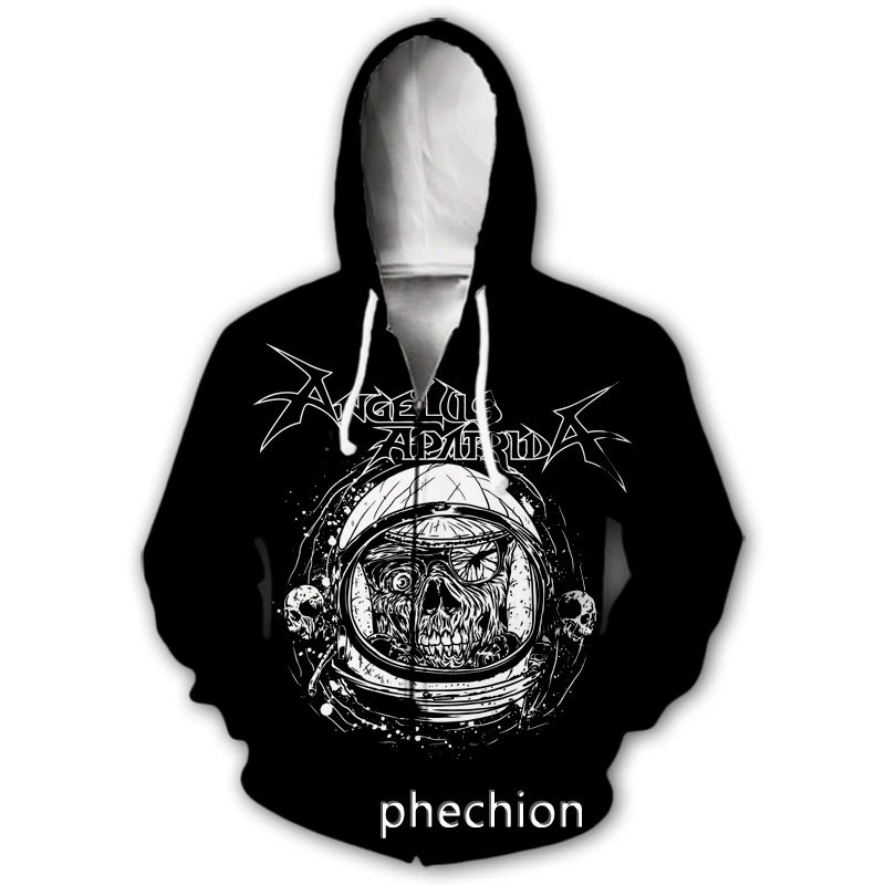 

phechion New Men/Women Angelus Apatrida Band 3D Printed Casual Zipper Hoodies Fashion Men Loose Sporting Zip Up Hoodies J66