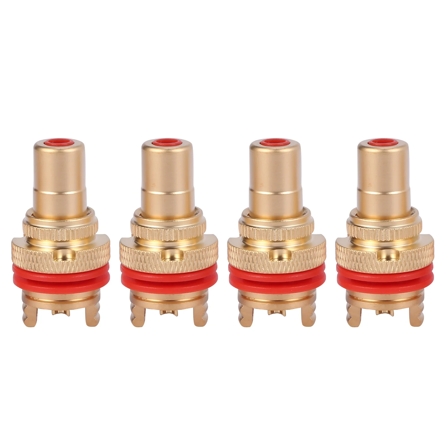 8pcs Red+White RCA Female Socket Chassis High Quality RCA CMC Female Connector Phono Copper Plug Amp HiFi