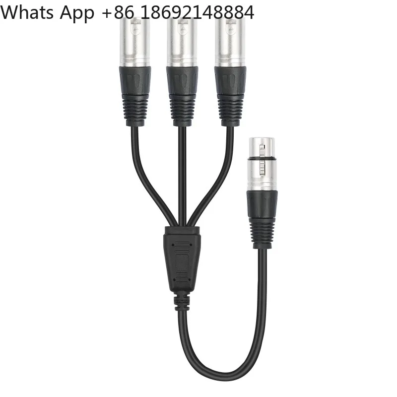 2Feet XLR female to 3 XLR male, one female to three male microphone audio cable 0.6M