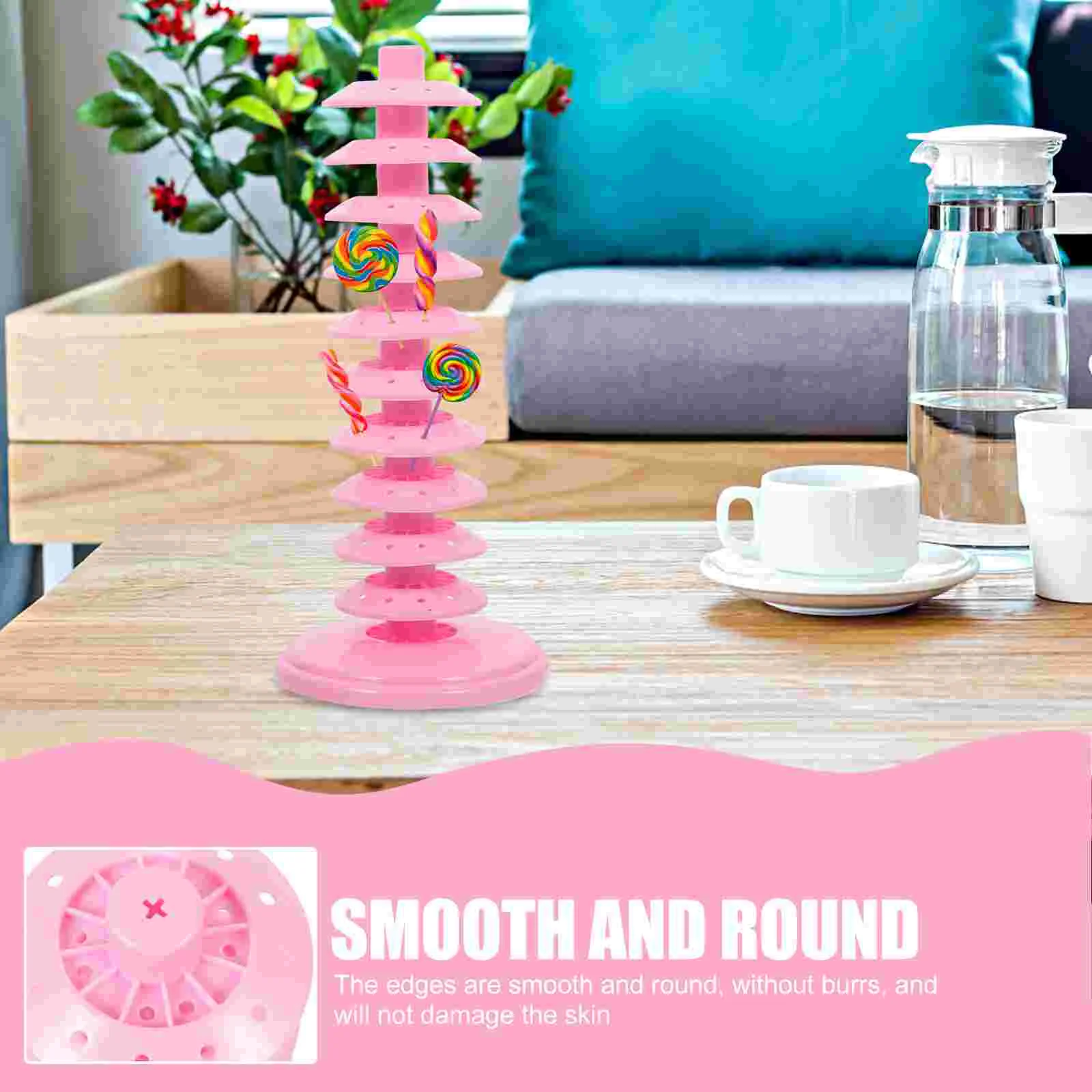 Lollipop ขนมหวาน Stand Holder Show Rack Organizer ฮาโลวีน Multi-use เด็กสีชมพู